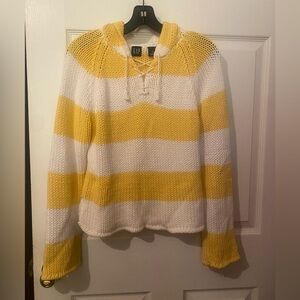 Striped Yellow and White Women's Sweater